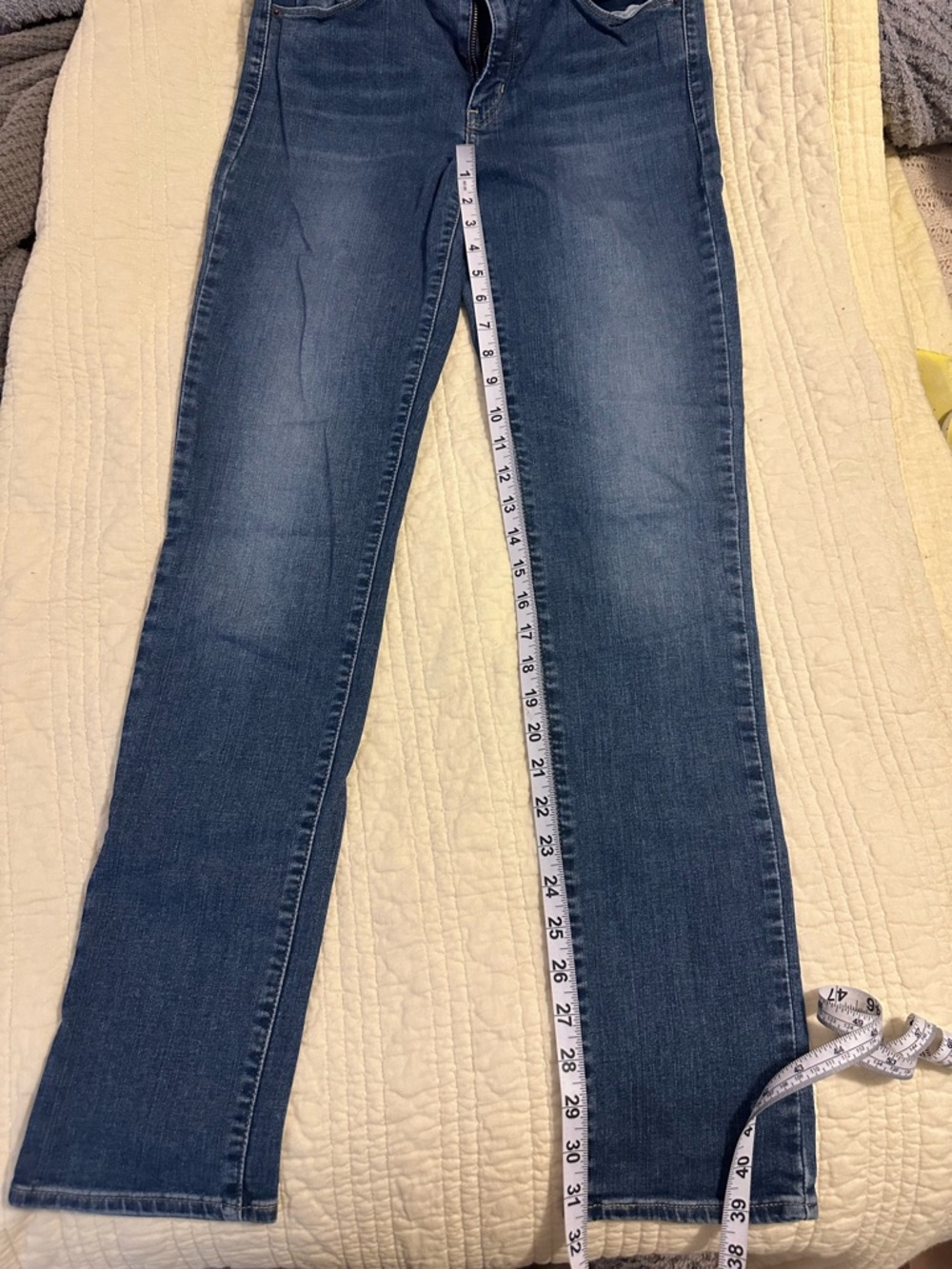 Levi's Blue Classic Mid-Rise Skinny Jeans 6 long - Picture 7 of 8